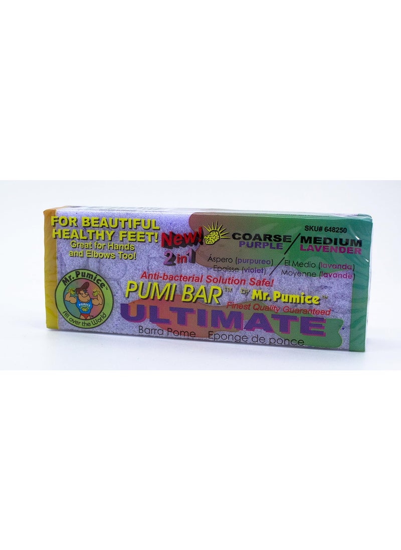 Mr Pumice Ultimate PUMI Bar Single 2in1 Callus Remover Pedicure Stone  Ped File Scrubber for Smooth Feet and Heels DualGrit Medium  Coarse 8 Bars