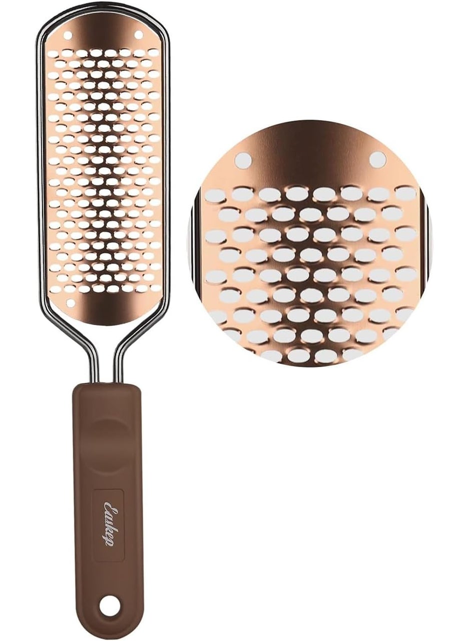 Foot File Foot Scrubber Pedicure  Callus Remover for Feet Easkep Professional Grater Rasp Foot Scraper Corns Callous Removers Cracked Dead Skin Remover for Dry and Wet Feet Golden