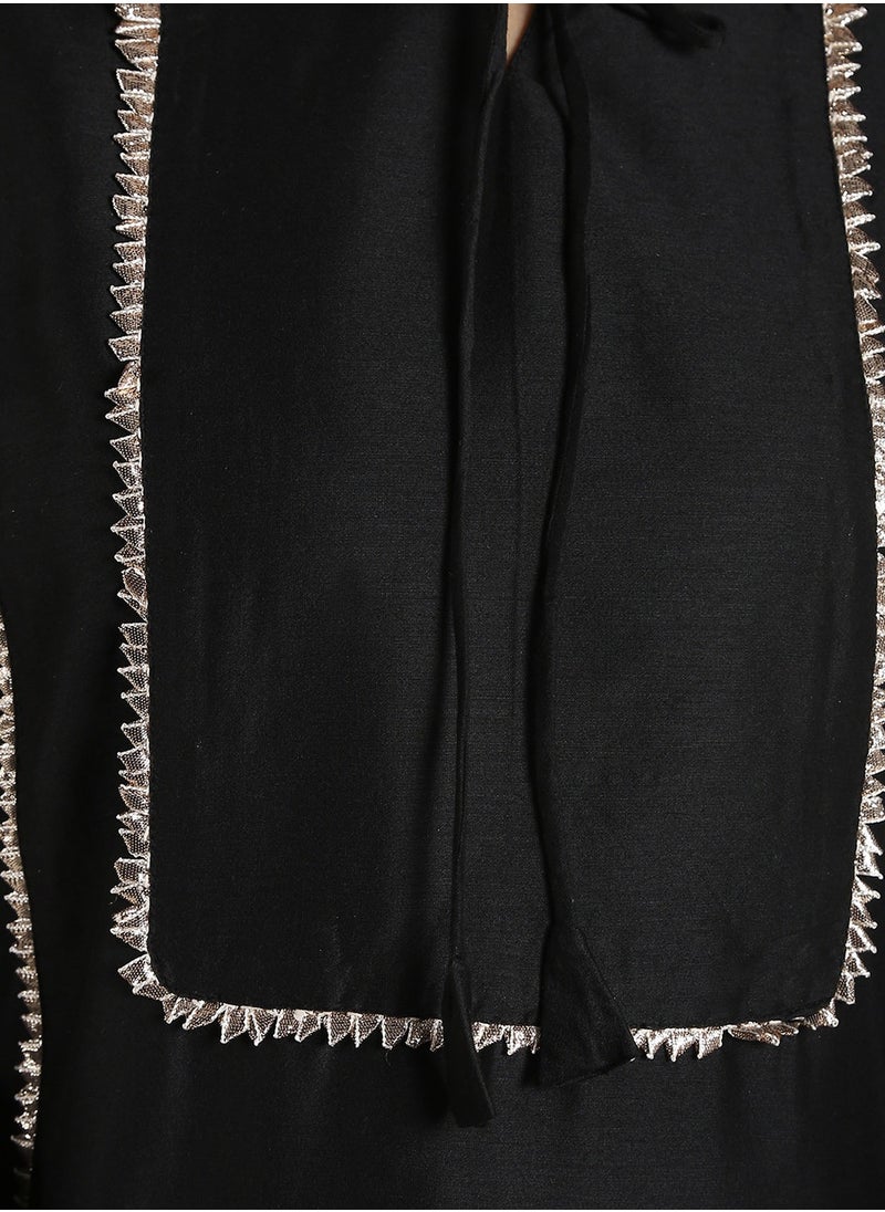 Black Banarasi Pathani Kurta