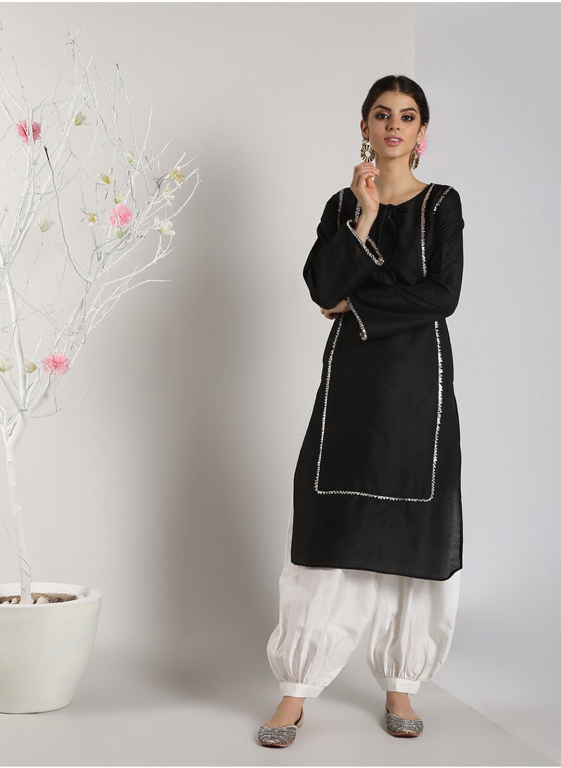 Black Banarasi Pathani Kurta