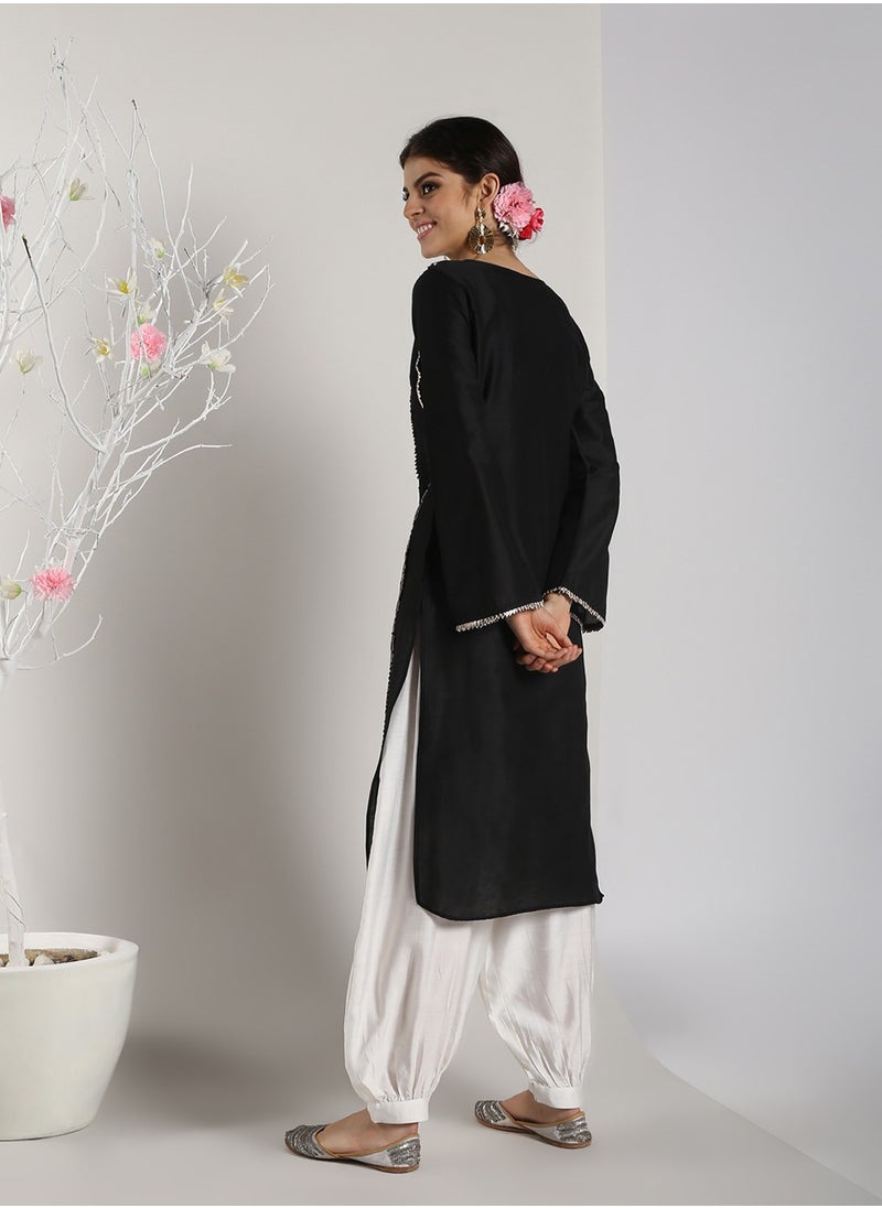 Black Banarasi Pathani Kurta
