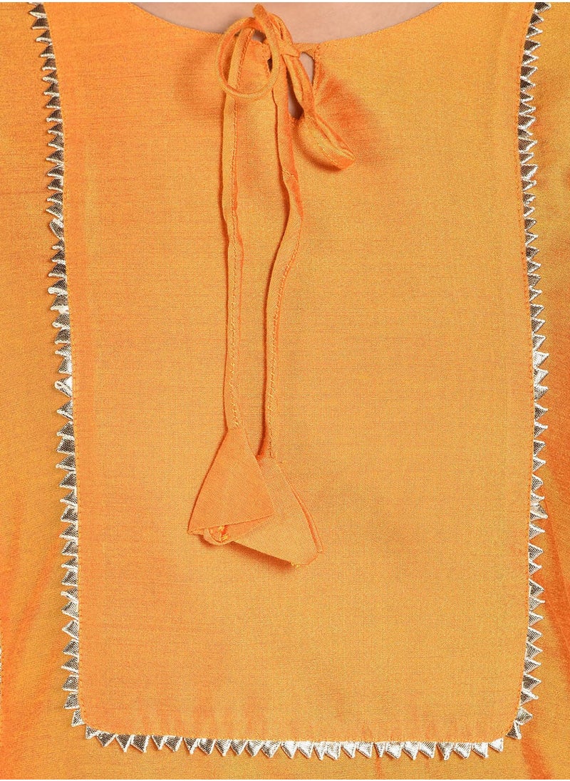 Turmeric Banarasi Panelled Kurta