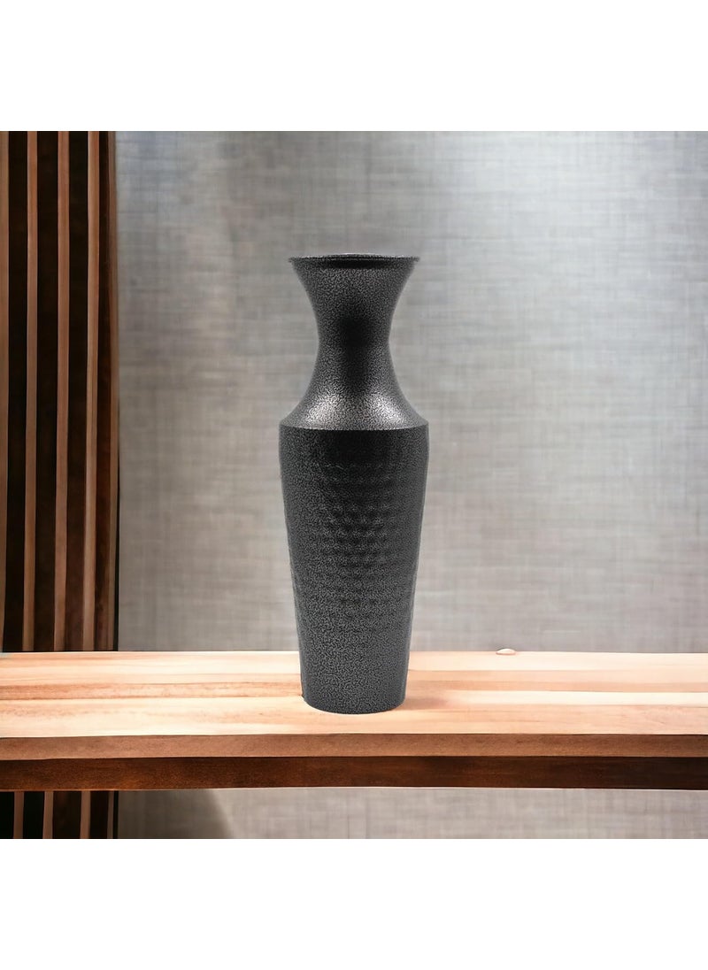Hosley Hammered Plated Grey Decorative Flower Vase/Vase for Decoration, Pack of 1