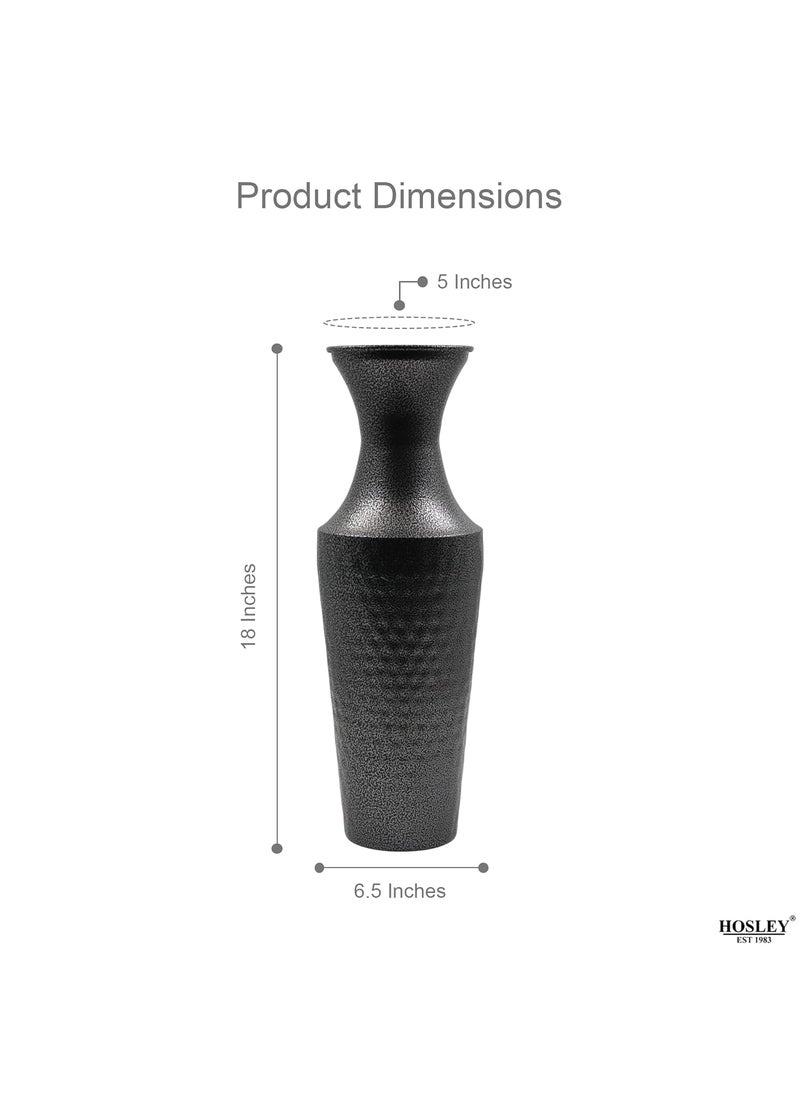 Hosley Hammered Plated Grey Decorative Flower Vase/Vase for Decoration, Pack of 1
