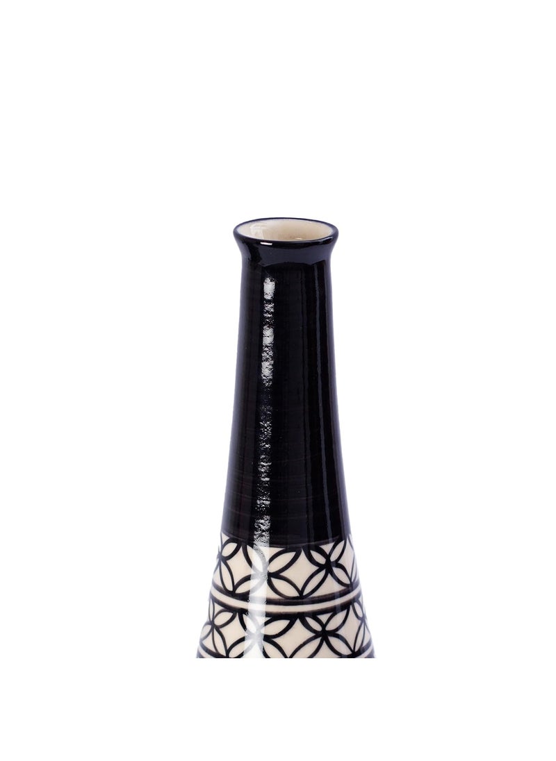 The Decor Lane Ceramic Handcrafted Bottle Shaped Flower vase Vase for Living Room, Bedroom, Dining Table, Home Decoration - 13 Inches