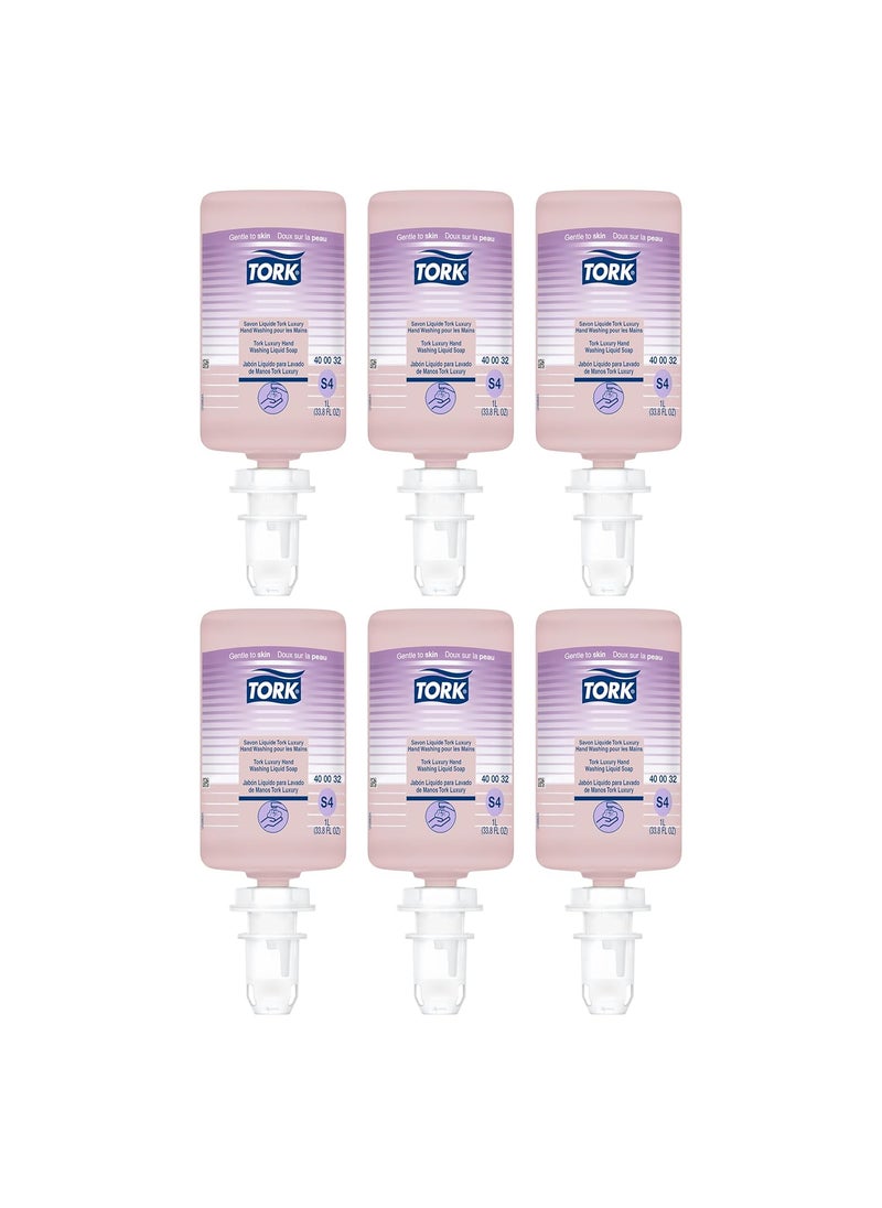 Tork Luxury Hand Washing Liquid Soap S4 Scented 6 x 1L 400032 formerly 400012 017 Fl Oz Pack of 6