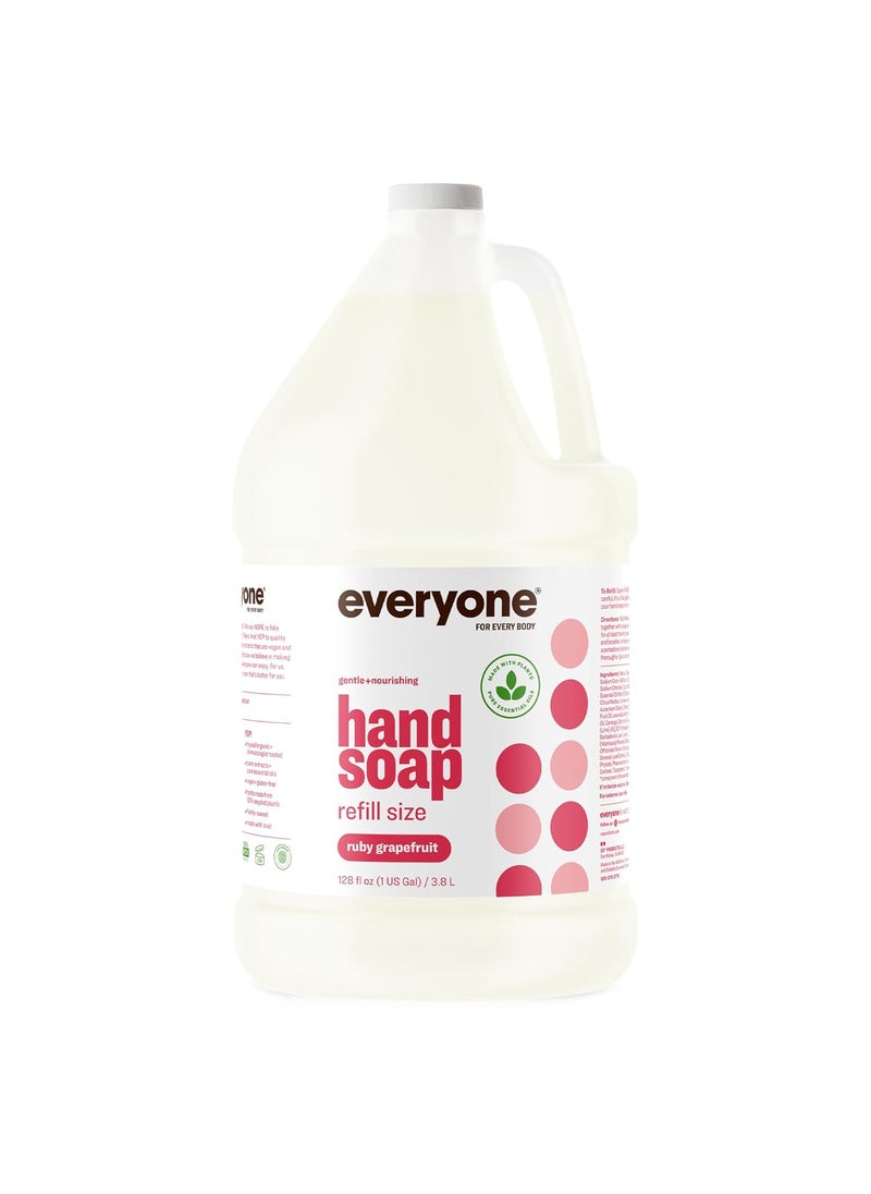 Everyone Liquid Hand Soap Refill 1 Gallon Ruby Grapefruit PlantBased Cleanser with Pure Essential Oils