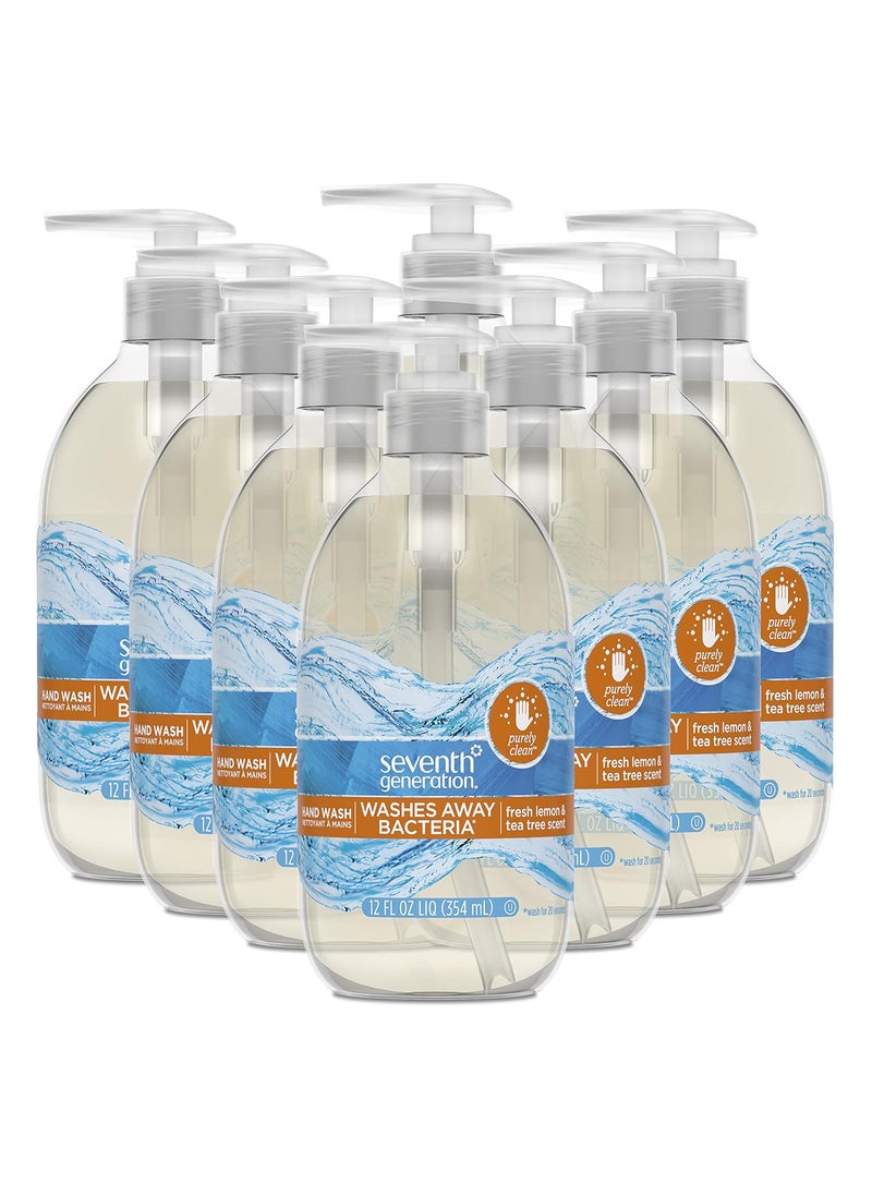 Seventh Generation Purely Clean Hand Wash Soap Fresh Lemon and Tea Tree 12 Fl Oz Pack of 8