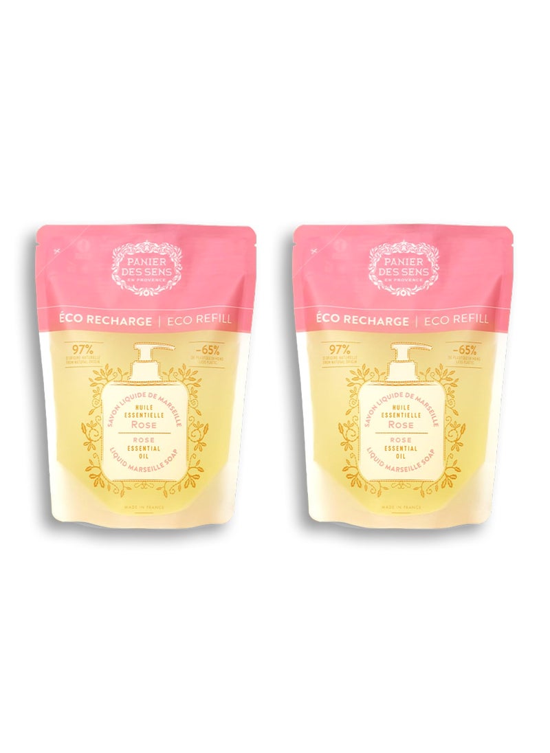 Panier des Sens  Liquid Hand Soap Refills  Rose Foaming Hand Soap Refill  French Moisturizing Hand Wash with Coconut Oil  Kitchen  Bathroom Hand Soap  Soft Soap Refill 97 Natural  34 Floz