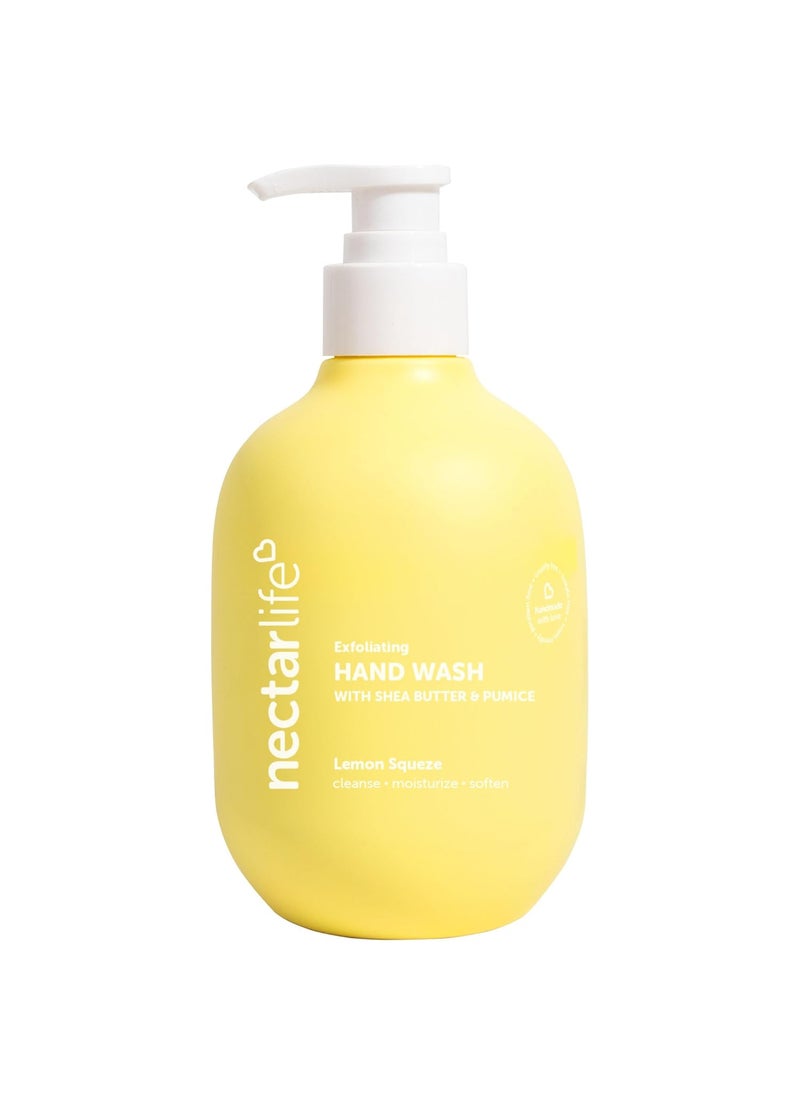 Nectar Life Hand Wash 14oz Exfoliating and Moisturizing Hand Soap with Volcanic Pumice Jojoba Oil  Shea Butter Lemon Squeeze