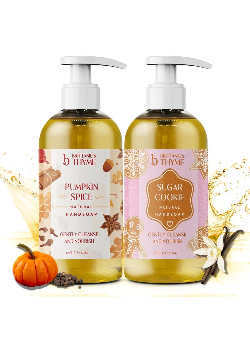 Brittanies Thyme Fall Natural Olive Oil Liquid Hand Soap  Vitamin E to Replenish Moisture and Nourish Skin Pumpkin SpiceSugar Cookie