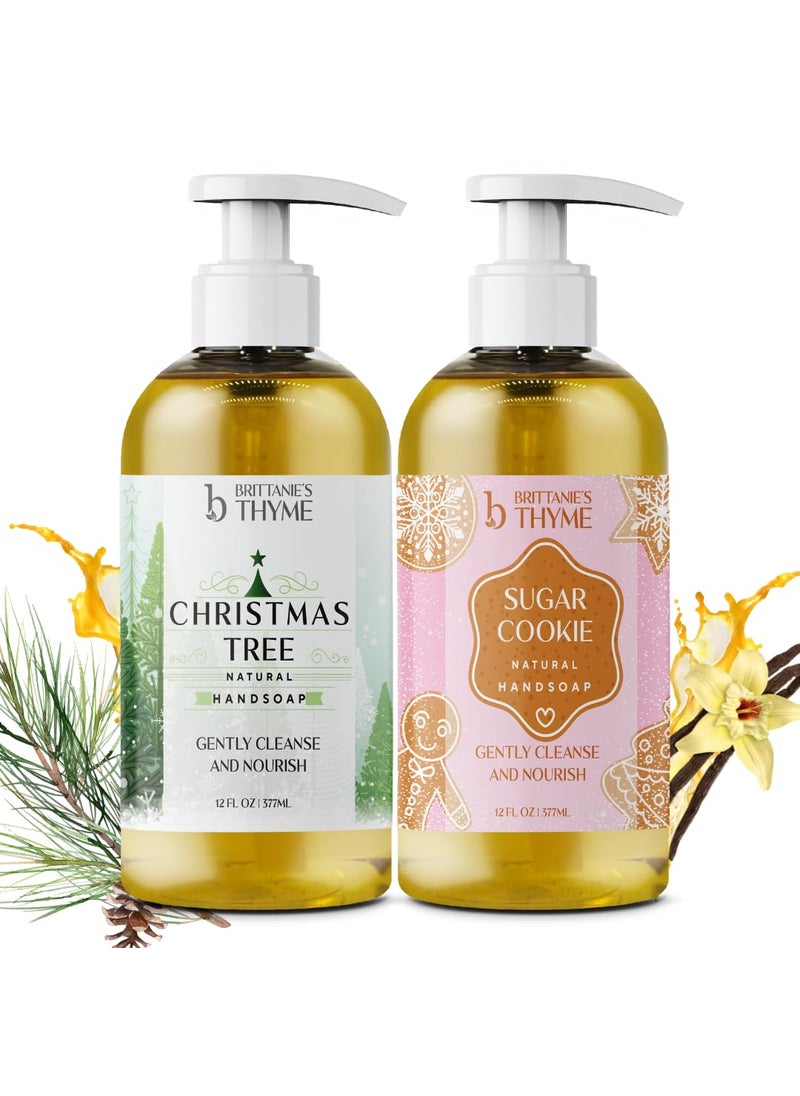 Brittanies Thyme Christmas Tree  Sugar Cookie AllNatural Olive Oil Liquid Hand Soap  Gluten Free Vegan No Parabens Sulfates or Additives  Cruelty  Fragrance Free