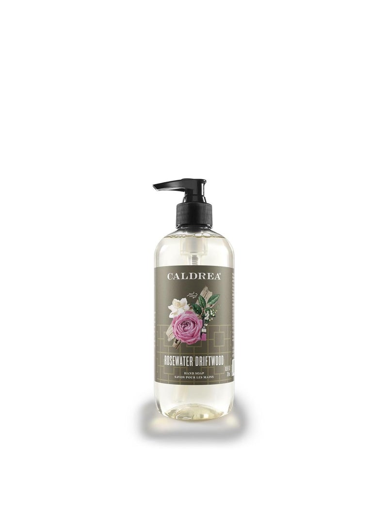 Caldrea Hand Wash Soap Aloe Vera Gel Olive Oil and Essential Oils to Cleanse and Condition Rosewater Driftwood Scent 108 oz Packaging May Vary