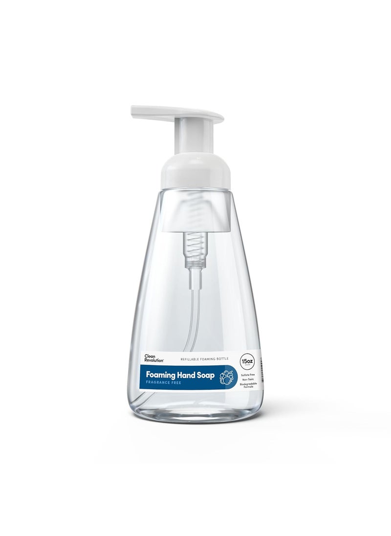 Clean Revolution Foaming Hand Soap Gentle Moisturizing Ready To Use Formula Real Essential Oils Gluten Free Fragrance Free 15 Fl Oz