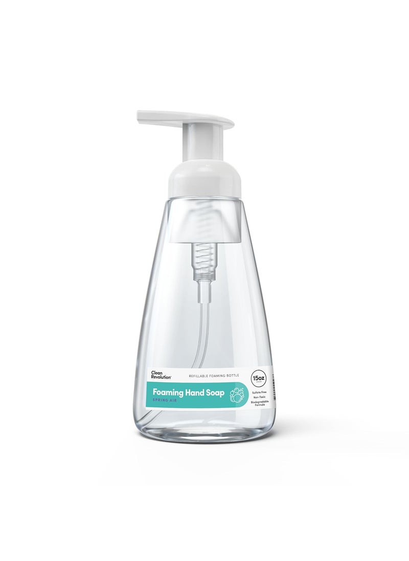 Clean Revolution Foaming Hand Soap Gentle Moisturizing Ready To Use Formula Real Essential Oils Gluten Free Spring Air 15 Fl Oz