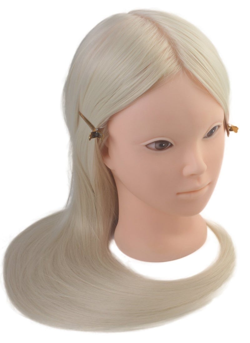 24 Cosmetology Makeup Face Painting Mannequin Manikin Heads with HairSalon Styling Practice Braiding Doll Head Synthetic Hair Blonde Color
