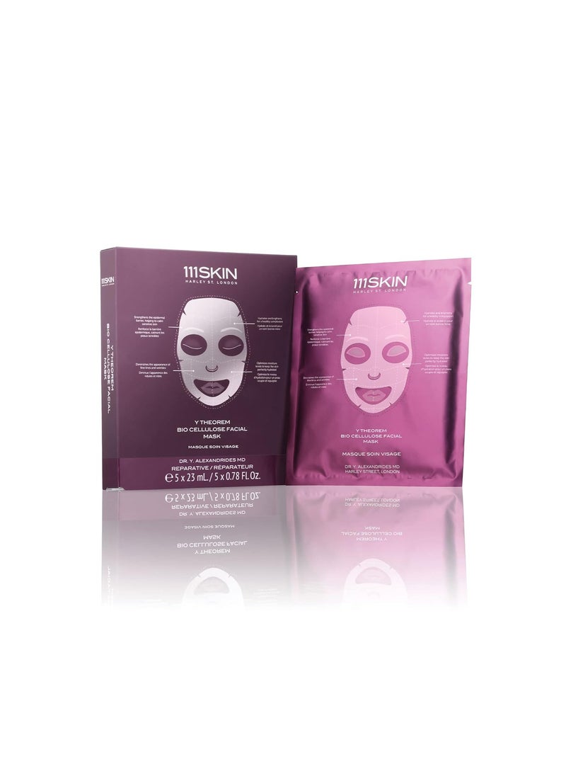 111SKIN Y Theorem Bio Cellulose Facial Mask  Repair Rest  Rejuvenate Skin  Set of 5 078 oz each
