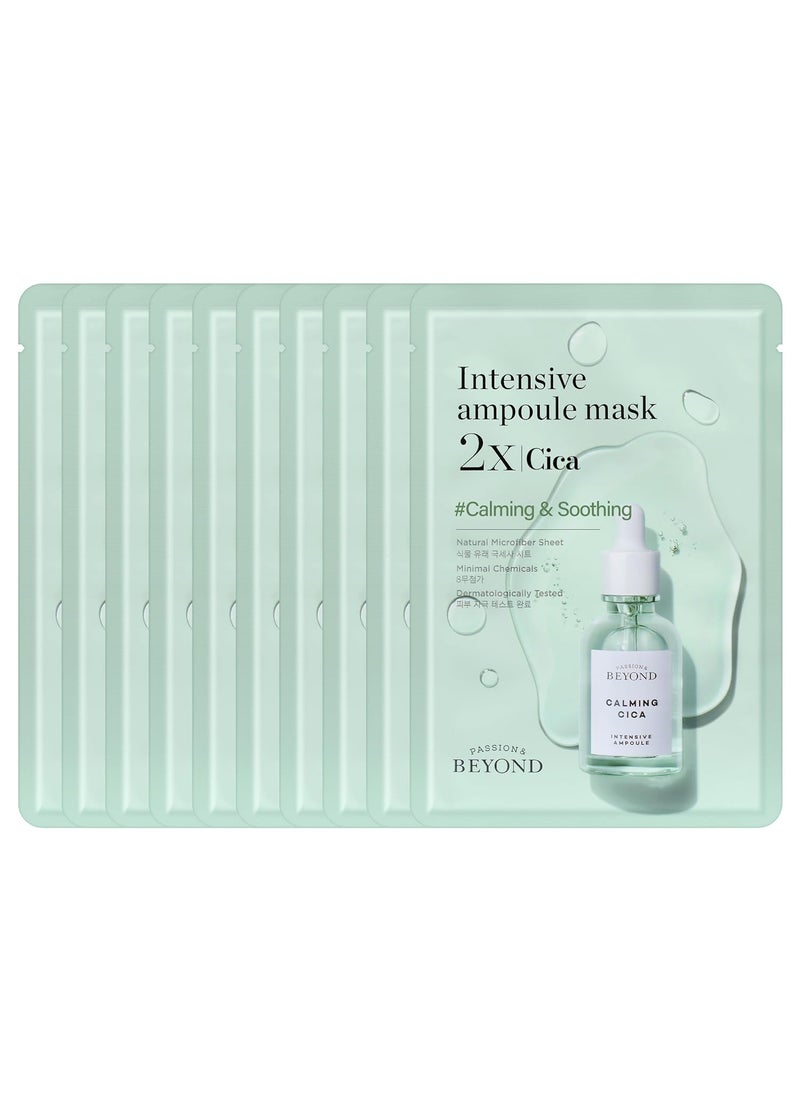 BEYOND Intensive Ampoule Mask 2X Cica with Centella Asiatica for SoothingMoisturizing Care for Irritated and Sensitive Skin  Hypoallergenic Calming Facial Sheet Masks