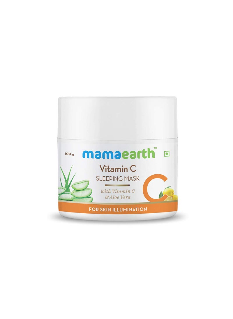 Mamaearth Vitamin C Sleeping Face Mask  Overnight Restorative Night Time Skincare  Hydrating CreamGel Mask for Radiant Skin  No Paraben  353 Oz 100g