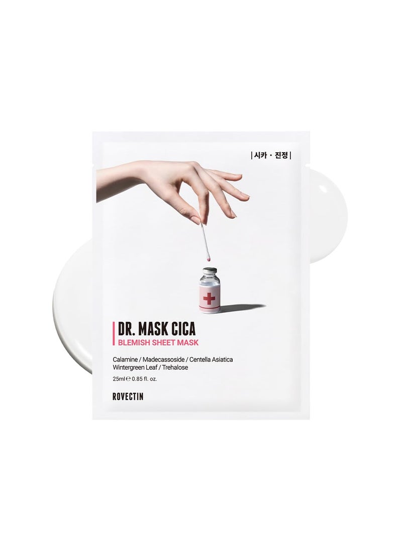ROVECTIN Dr Mask CICA 5 ea  Soothing and Hydrating Facial Mask Sheet with Calamine and Madecassoside