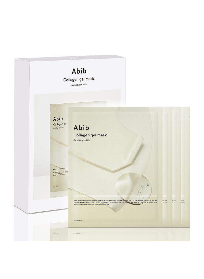 Abib Collagen Gel Mask Jericho Rose Jelly 4 Sheets Nourishing I Korean Vegan Collagen Cooling Nourishing Hyaluronic Acid Hydrogel Face Mask Skin Care