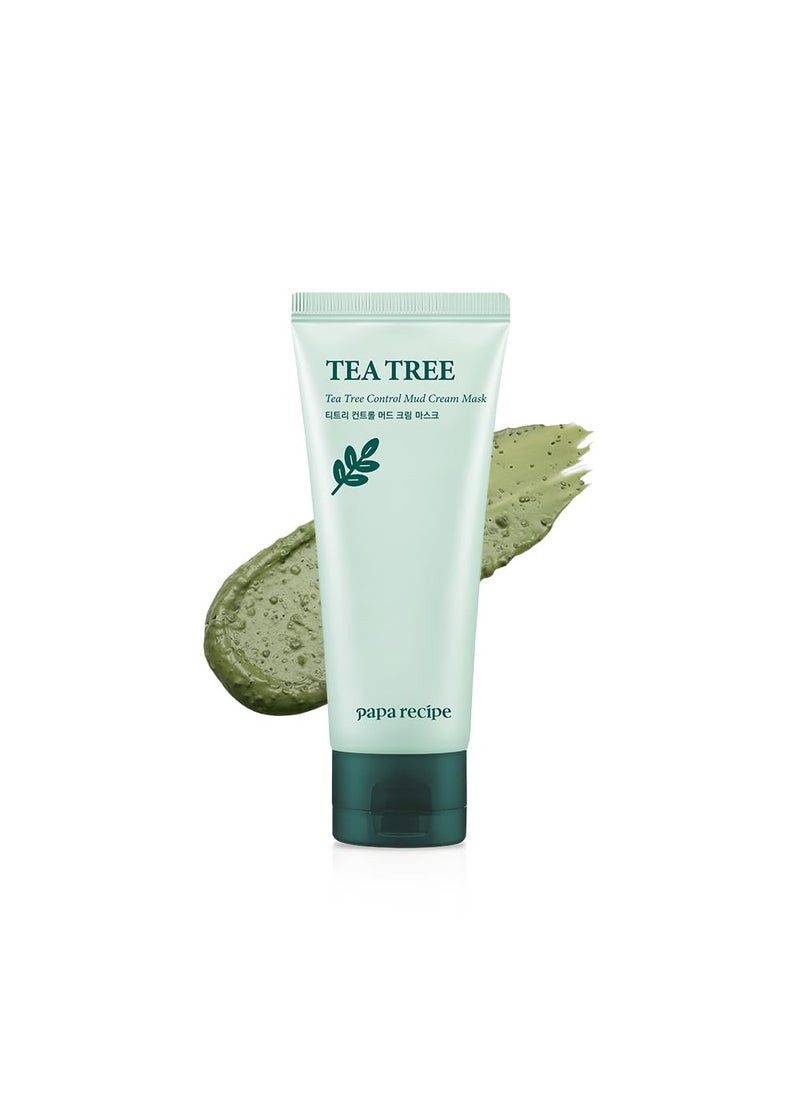 Papa Recipe Tea Tree Control Mud Cream Mask Hydrating Wash Off Pack Pore Cleansing Exfoliator Blackheads  Sensitive Skin Korean Skincare for Men and Women 100ml 494 oz