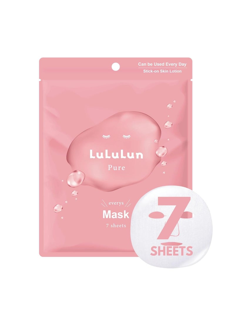 Lululun 7 EA Facial Sheet Masks for Dry Skin  Dull Skin Women  Men Hydrating  Moisturizing Face Mask Sheet with Seaweed  Cranberry Extracts Natural Daily Face Skincare from Japan PURE PINK