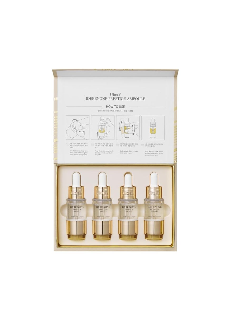 Ultra V Idebenone Prestige Ampoule AntiAging Serum Set of 4 Vials 034 fl oz Each
