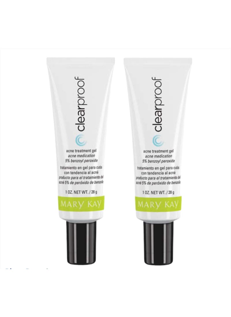 Mary Kay 2 PCS CLEARPROOF ACNE TREATMENT GEL 1 FL OZ TRATAMIENTO EN GEL PARA PIEL CON ACN 28 G