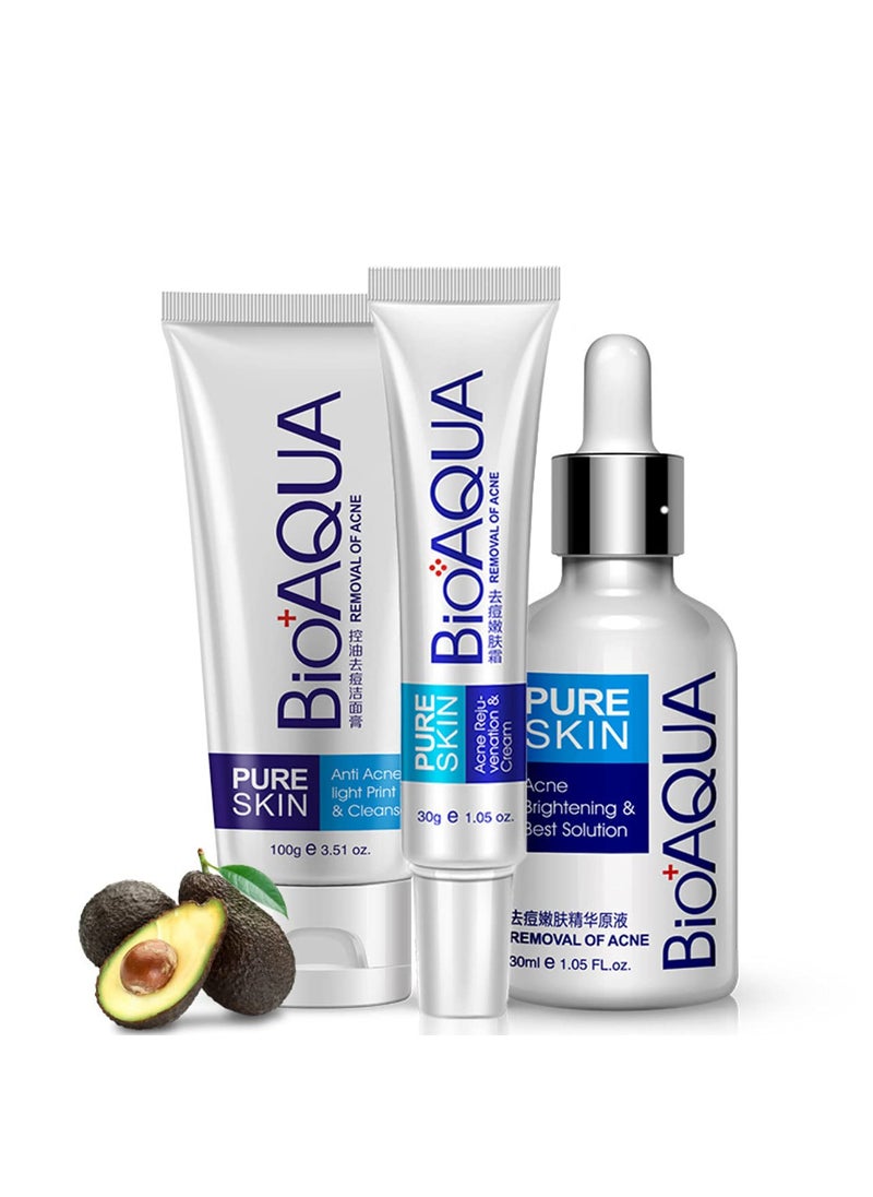 BIOAQUA 3in1 Face Acne Scar Removal Spots Oil Cream Scar Blemish Marks Moisturizing Oil 100g30g30ml