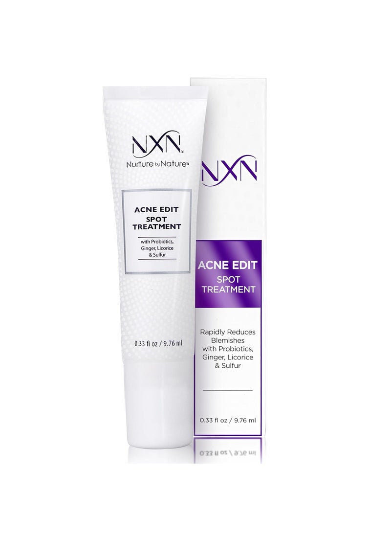 NXN Acne Edit Spot Treatment with Probiotics Licorice Root Ginger and Colloidal Sulfur to rapidly reduce acne blemish size