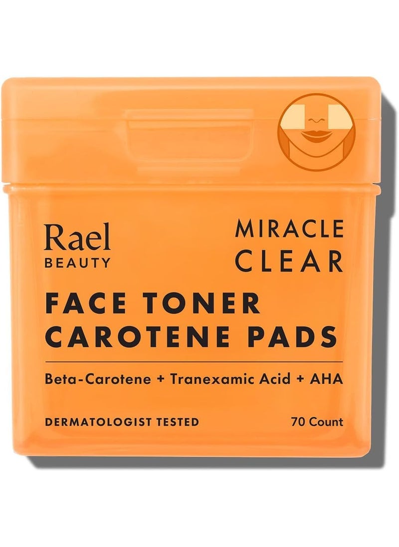 Rael Toner Pads  Cotton Pad for Face Korean Skin Care Dual Textured Exfoliating and Soothing with Carotene Niacinamide Hyaluronic Acid Hydrating Vegan 70 Count