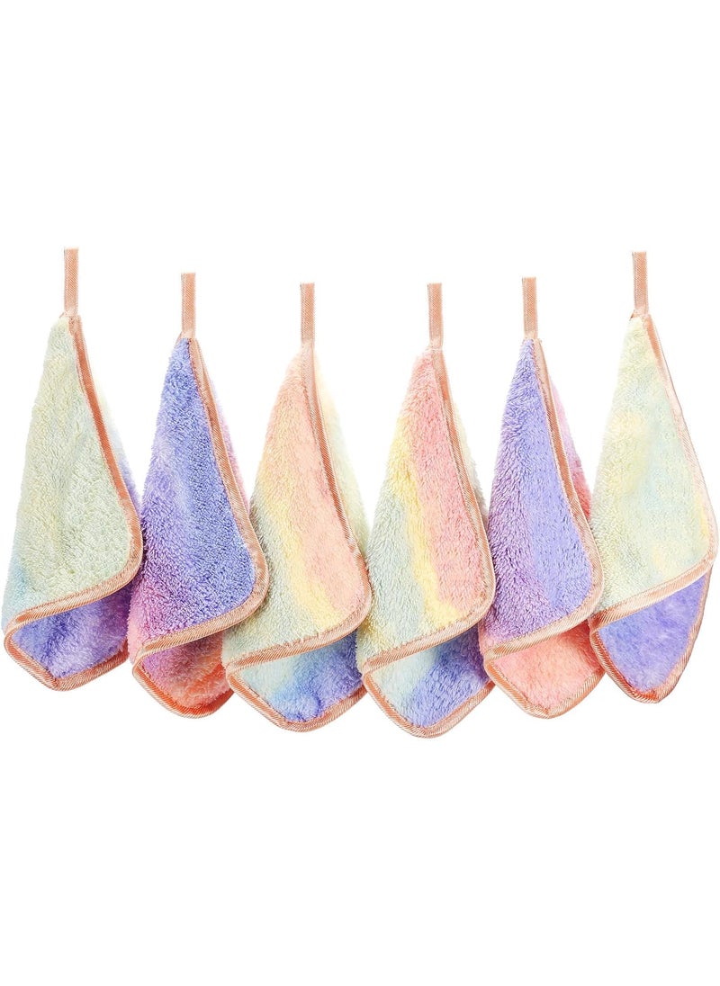 PHOGARY Microfiber Makeup Remover Cloths 6 Pack Reusable Makeup Eraser Cloth for Face Microfibre Erase Your Face Washcloths Make up Cloth Remover Towel  Gentle on Skin 8 x 8in Rainbow