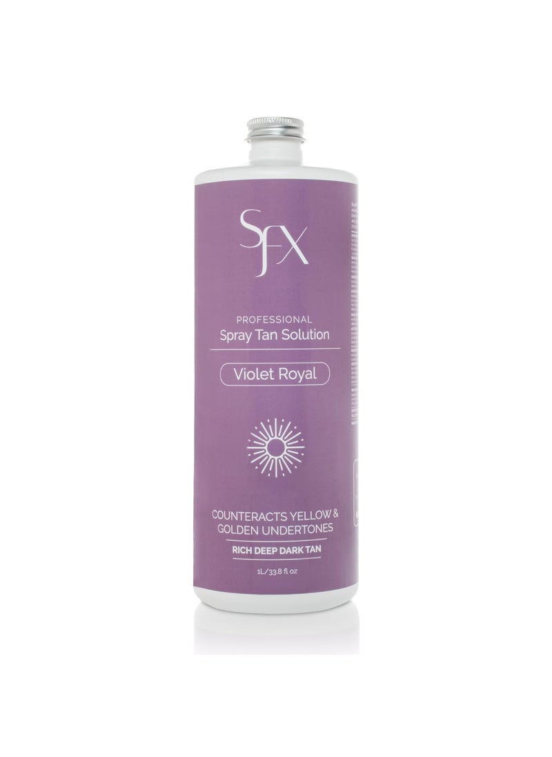 SunFX Violet Royal Professional Spray Tan Solution  Dark CoolToned Bronze  SalonGrade HVLP Spray Tanning Formula  FastDrying StreakFree  LongLasting  33 Fl Oz