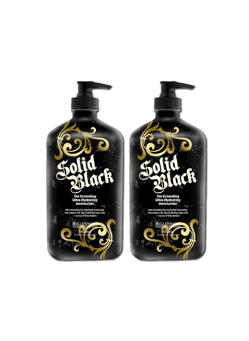 Millennium Tanning Products SOLID BLACK TAN EXTENDING UltraHydrating Moisturizer Lotion 1825 oz 2 Pack