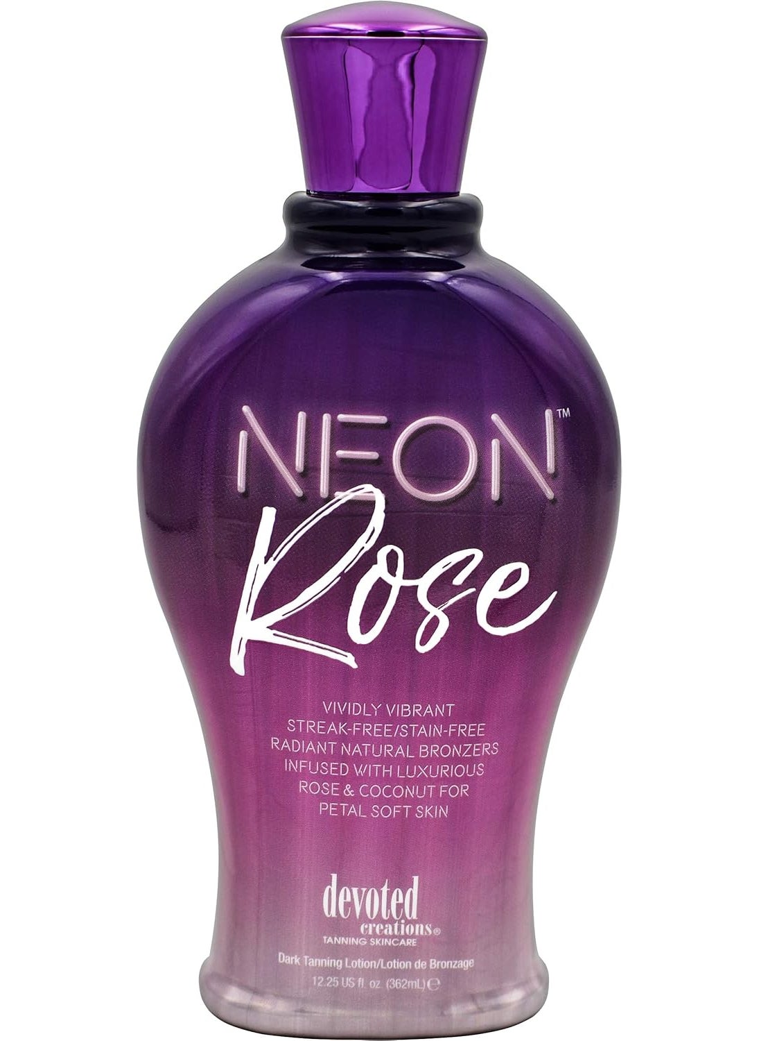 Devoted Creations Neon Rose Tanning Lotion with Natural Bronzers 1225 oz