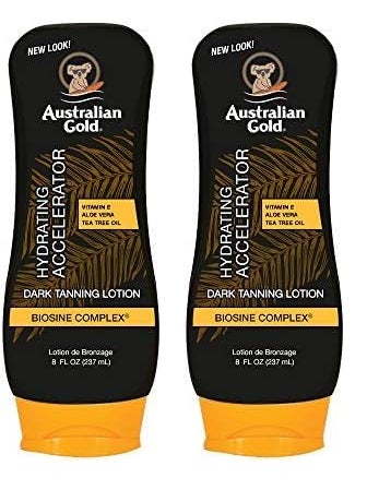 Australian Gold Dark Tanning Accelerator Lotion 2020 Formula 8 Fluid Ounce Classic Cocoa Dreams Pack of 2