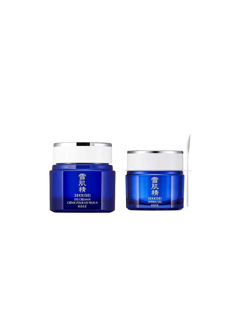 SEKKISEI Face  Eye Bundle Herbal Gel 28oz and Collagen Eye Cream 007oz