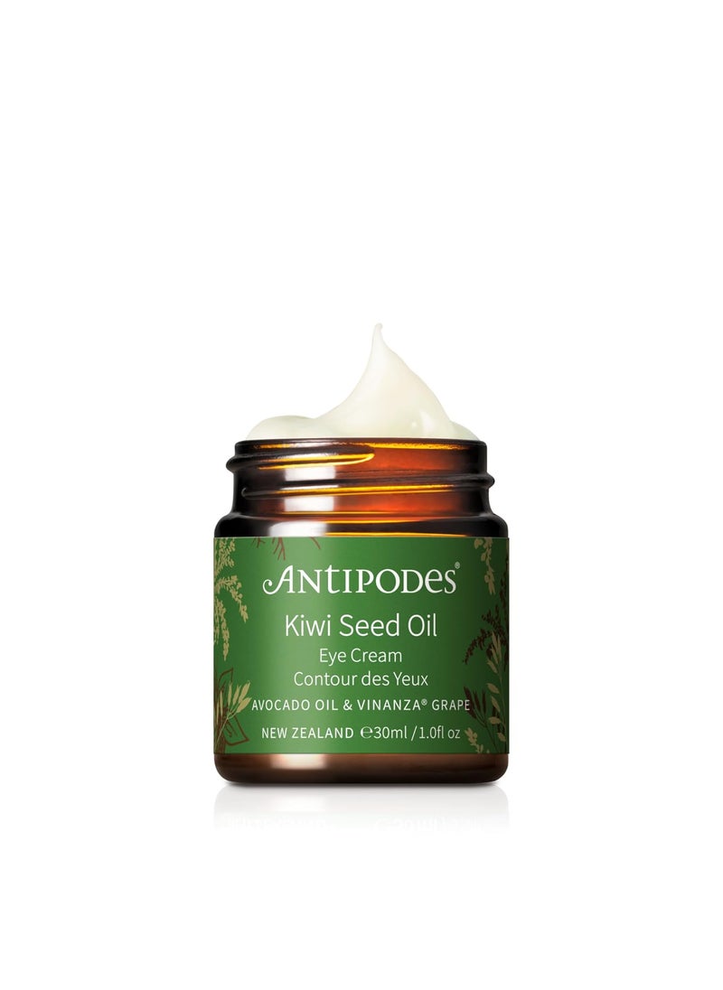 ANTIPODES Kiwi Seed Oil Eye Cream  Moisturizing Eye Cream Soothing DePuffing AntiAging 100 Natural CrueltyFree Vegan FragranceFree 10fl oz