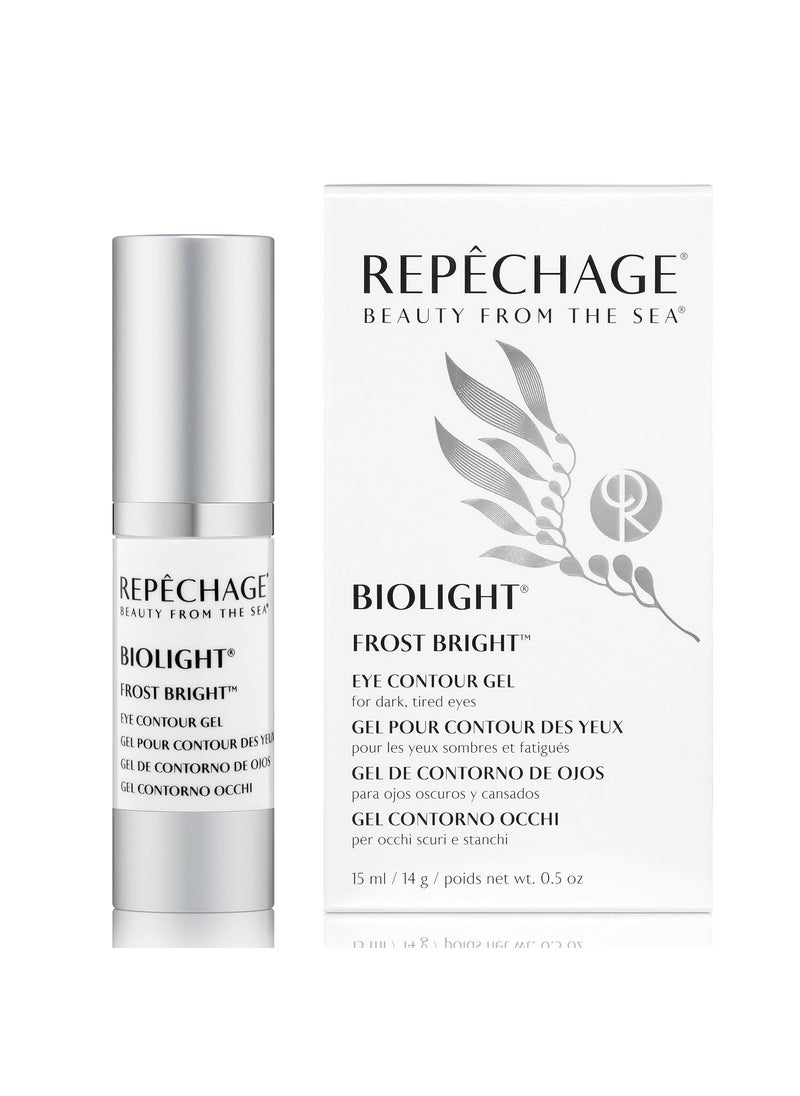 Repechage Biolight Frost Bright Eye Contour Gel  Caffeine Eye Cream for Dark Circles and Puffiness Eye Gel Cream with Peptides Helps Reduce Appearance of Crows Feet Fine Lines Wrinkles 05 oz