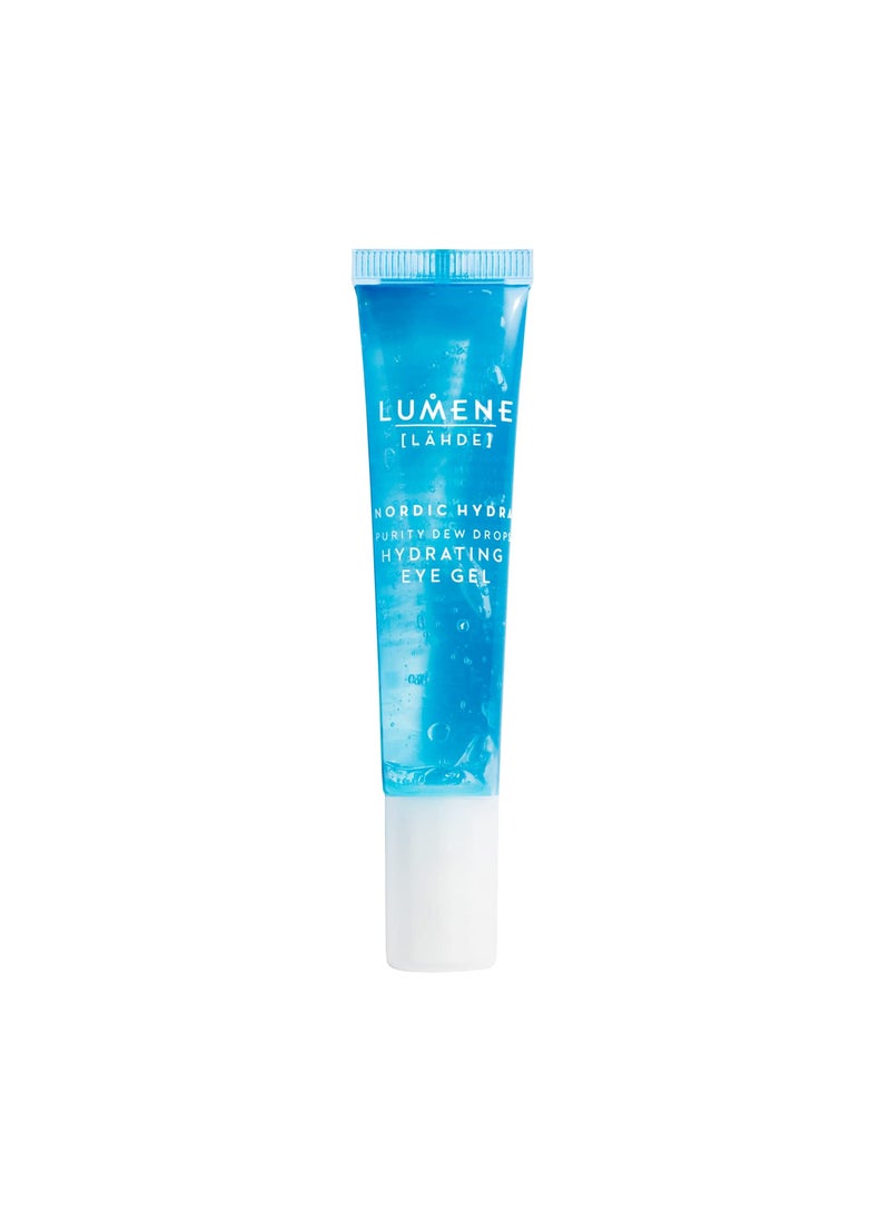 Lumene Purity Dew Drops Hydrating Eye Gel  Dark Circle Eye Cream with Hyaluronic Acid  Under Eye Serum  Puffy Eyes Treatment 15ml