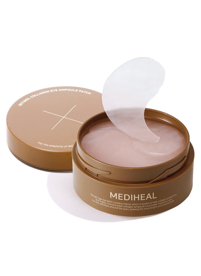 Mediheal Retinol Collagen Under Eye Patches  Korean Hydrogel Eye Pads with 95 Retinol  5 Micro Collagen Nourishing  Non Irritating Eye Gel Mask Sealing Cap  Spatula Included