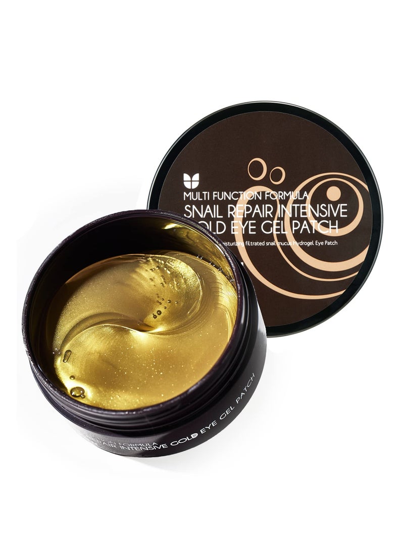 MIZON 24K Gold and Snail Mucin Hydrogel Under Eye Patches for Puffy Eyes Dark Circles Moisturizing Fine Lines Korean Skincare 30 Pairs