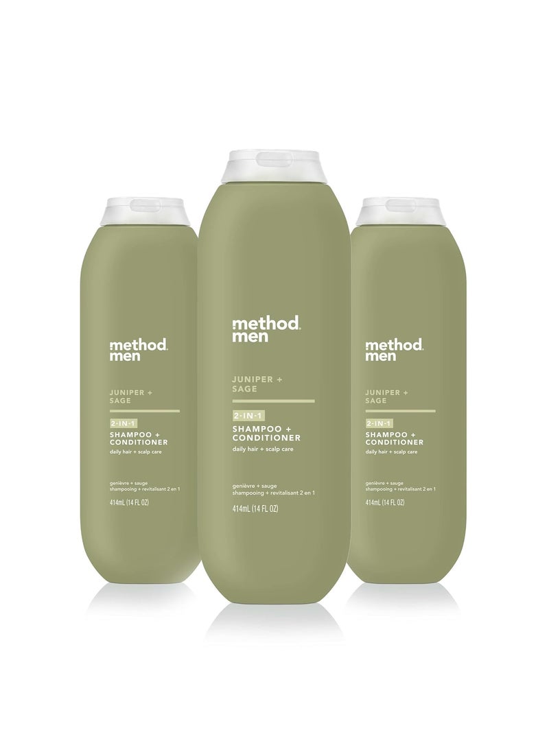 Method Men 2in1 Shampoo  Conditioner Juniper  Sage 14 Ounces Pack of 3