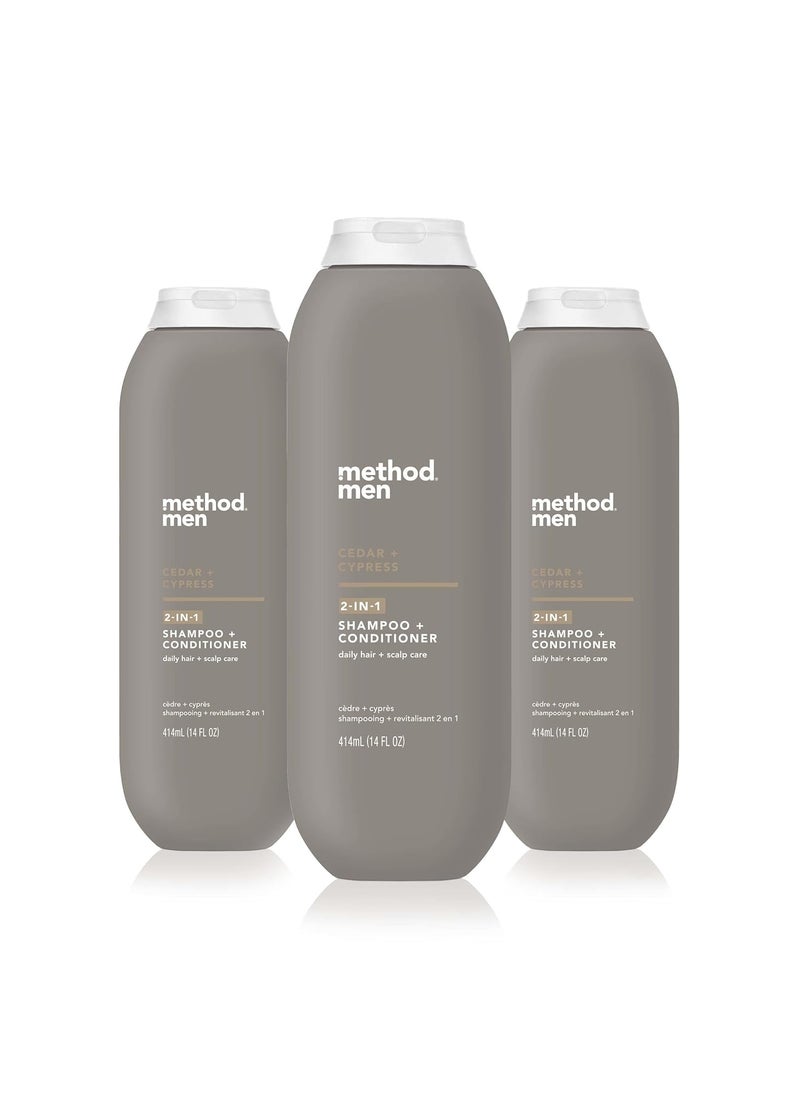 Method Men 2in1 Shampoo  Conditioner Cedar  Cypress 14 Ounces Pack of 3