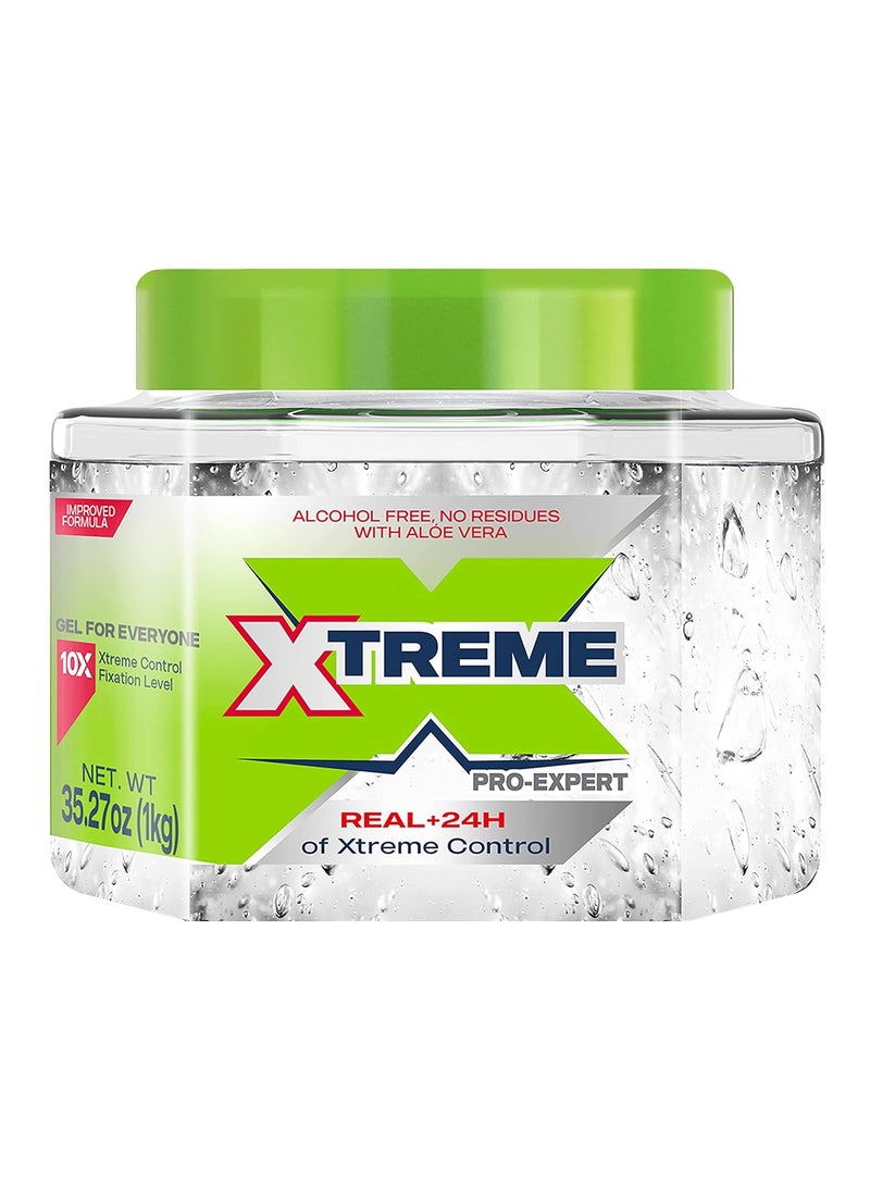 Xtreme ProExpert Clear Styling Hair Gel AlcoholFree 24Hours Control With Aloe Vera 3527 oz Jar Pack of 6