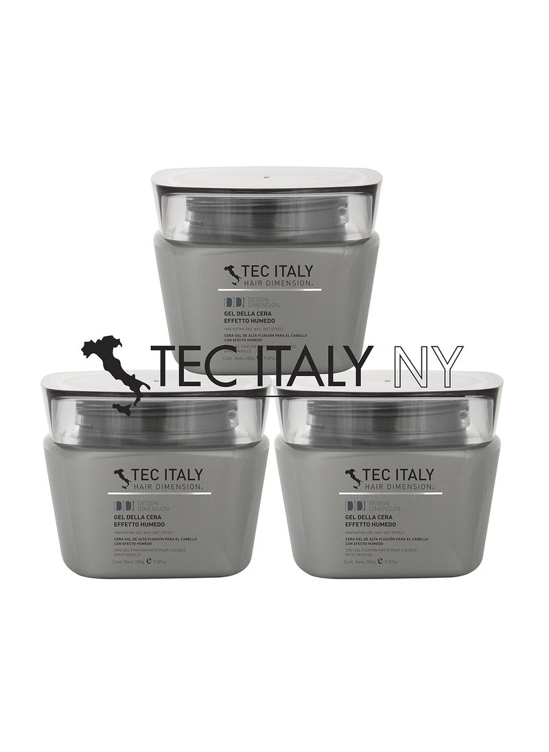 Tec Italy Gel Della Cera Effetto Humedo 280g Pack of 3