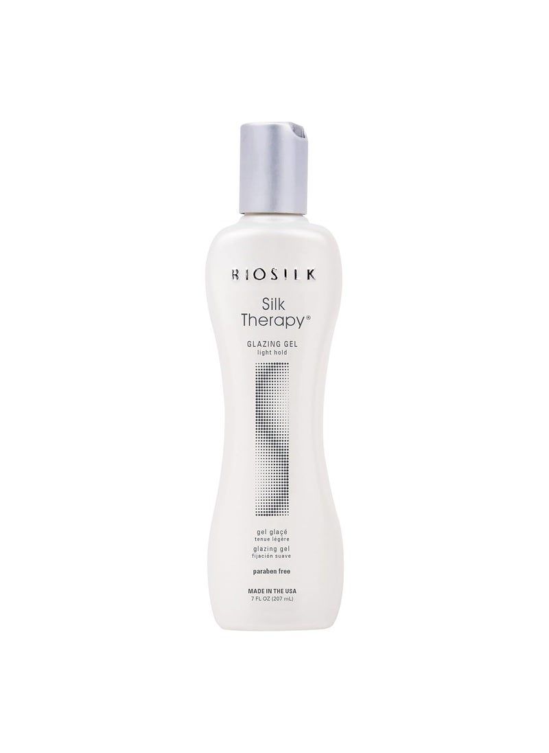 BioSilk Silk Therapy Glazing Gel LightHold Styling Gel For Shine Without Stickiness Sulfate Paraben  CrueltyFree 7 Oz