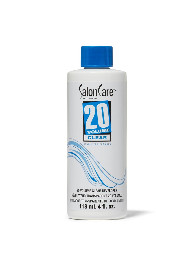 Salon Care 20 Volume Clear Developer Superior Gray Coverage Stabilized Formula for Consistent Predictable Results 4 Ounce