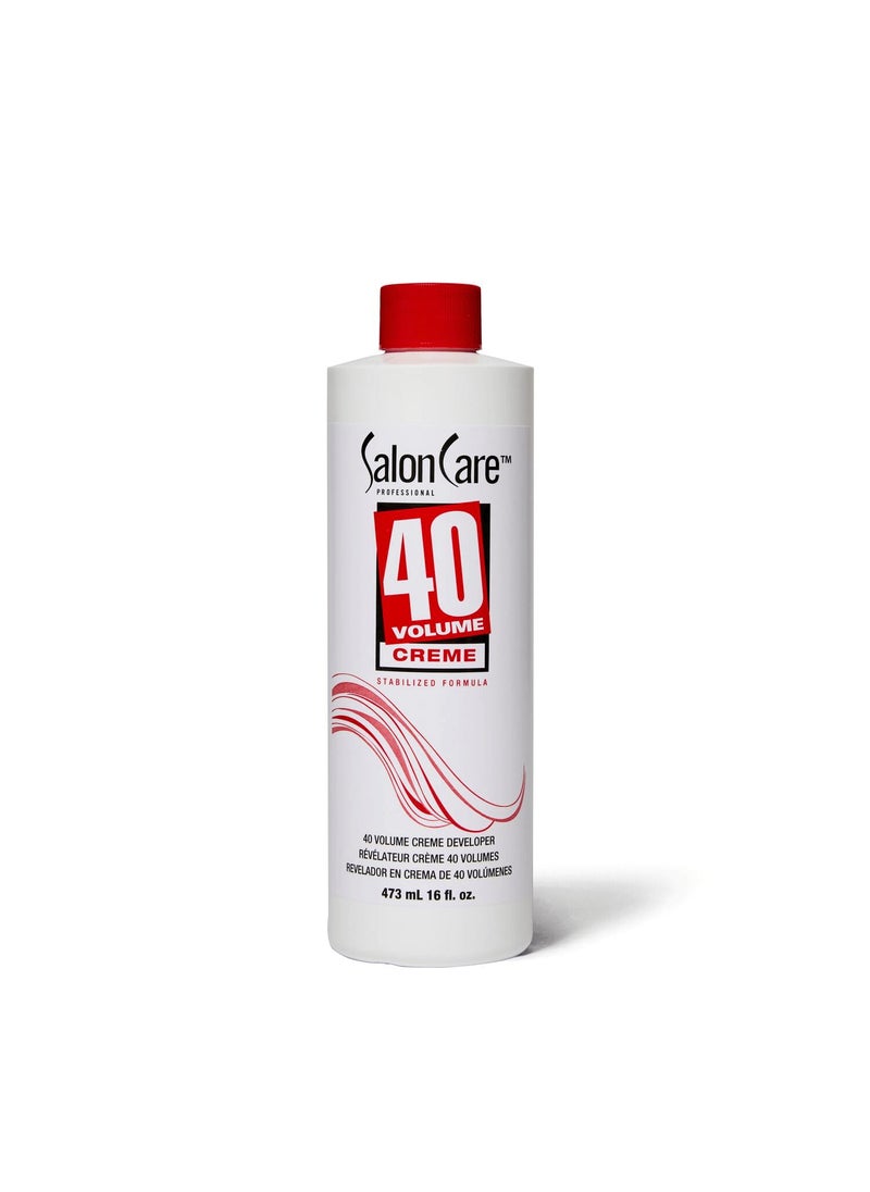 Salon Care 40 Volume Creme Developer Strong Lift Formula Easy to Handle Cream Consistency Can Be Used as a Bleach Booster 16 oz